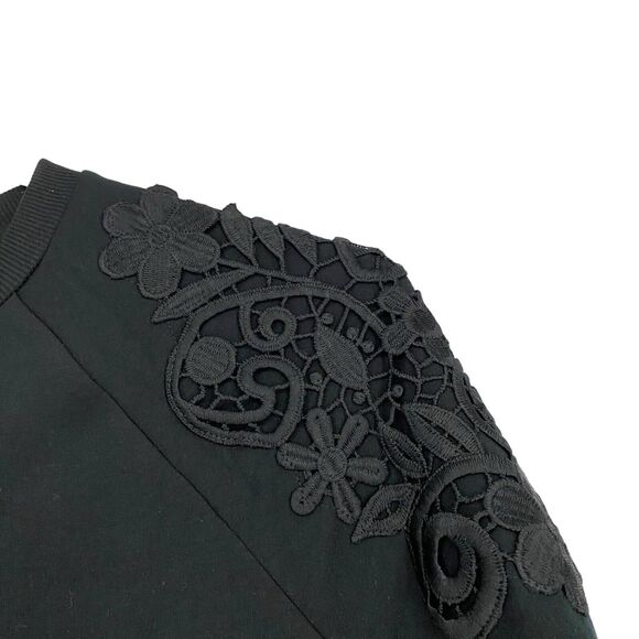 Gloria Vanderbilt Lace Crewneck Sweater Black Midweight Soft - M‎ - Picture 2 of 7